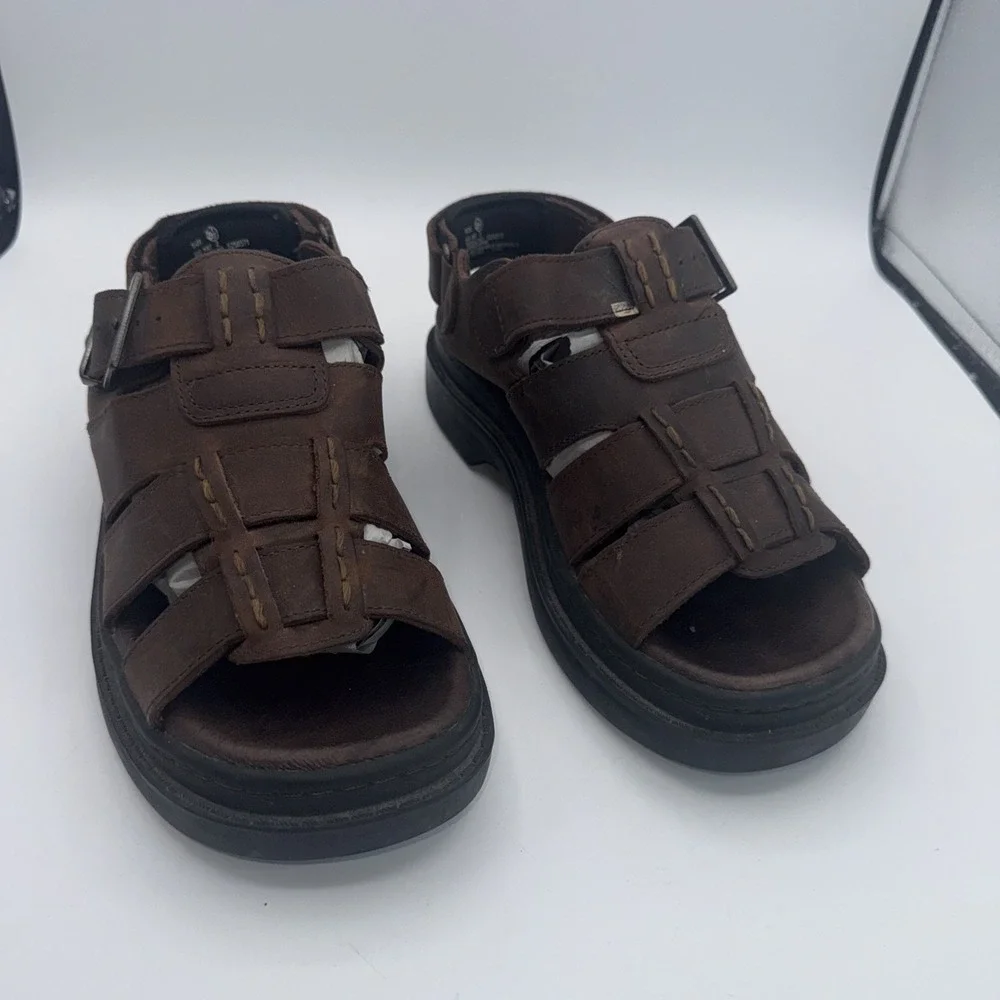 Earth Shoe Sandals Mens 8.5 Brown Leather Nantucket Hiking Camping Outdoor